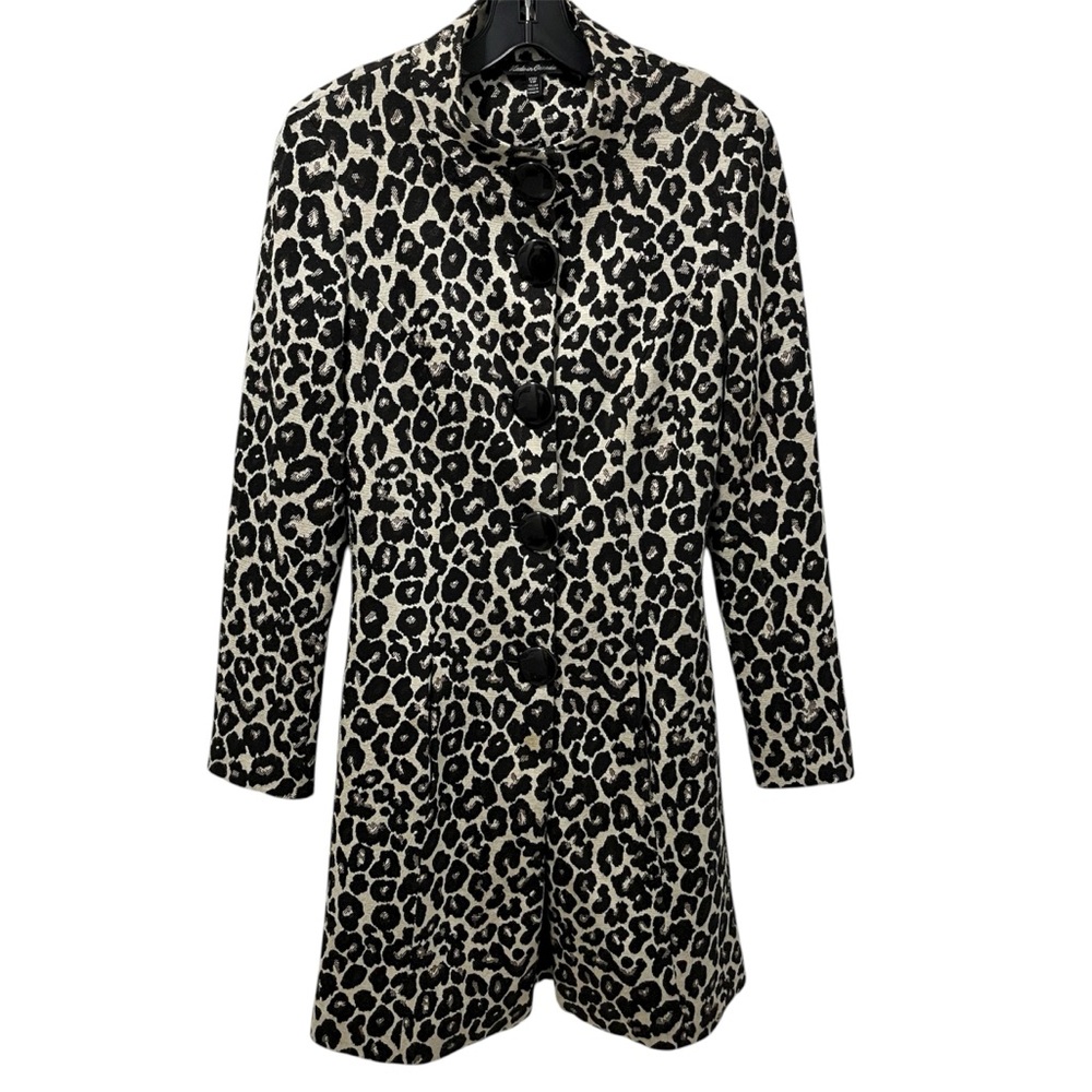 Vintage Le Château Leopard Print Coat with Oversized Buttons